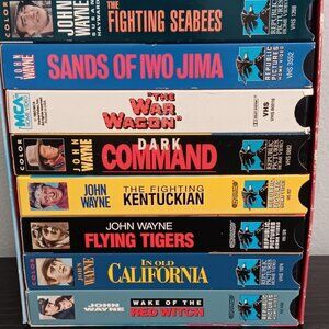 The John Wayne Larger Then Life Collection - 8 VHS Tapes - Circa 1994